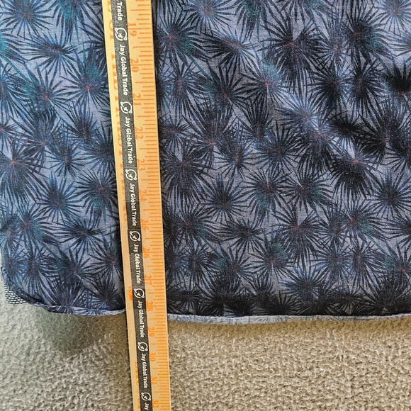 Ted Baker Shirt Men Size 5 Flip‎ Cuff Button Up Long Sleeve Leaf Print Blue Tone - Picture 10 of 12